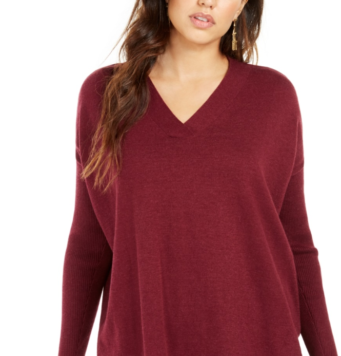 Túnica feminina com decote em V estilo vinho tamanho pequeno pequeno