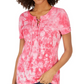 Camiseta Tommy Hilfiger Feminina de Algodão com Cadarço e Tie-Dynamic Rosa Tamanho X-G