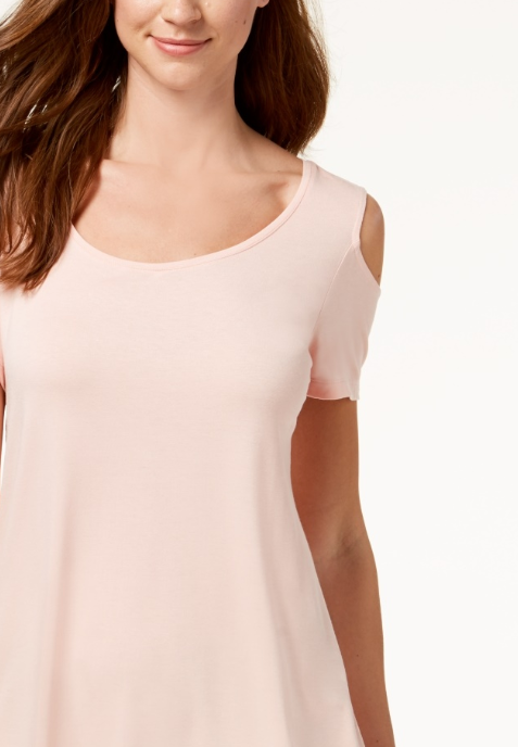 Camiseta feminina JM Collection com ombros descobertos e alças finas, laranja, tamanho pequeno