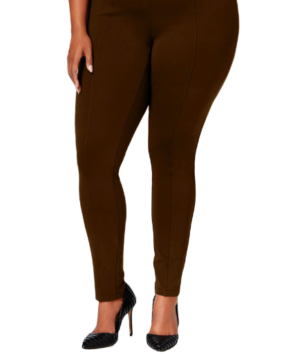 Leggings Ponte com costura plus size femininas Style &amp; Co, marrom, tamanho 16W