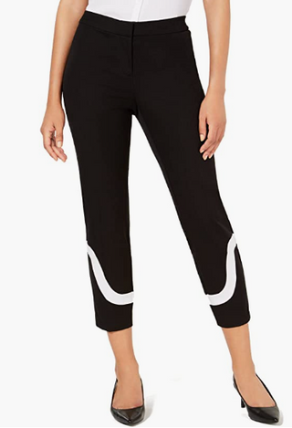 Calça Alfani Feminina Colorblocked Preta Tamanho 10 Petite