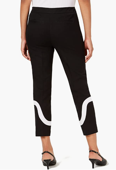 Calça Alfani Feminina Colorblocked Preta Tamanho 10 Petite