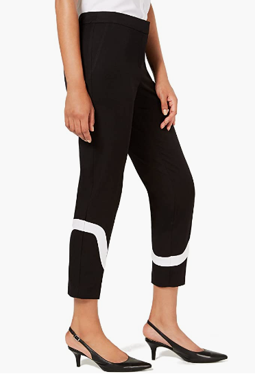 Calça Alfani Feminina Colorblocked Preta Tamanho 10 Petite