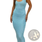 Sequin Knit Sleeveless Bodycon Maxi Dress