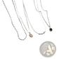 Set of Five Minimalist Silver and Pearl Pendant Necklaces