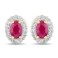 1.94 Carat Genuine Johnson Ruby and White Topaz .925 Sterling Silver Jewelry Set