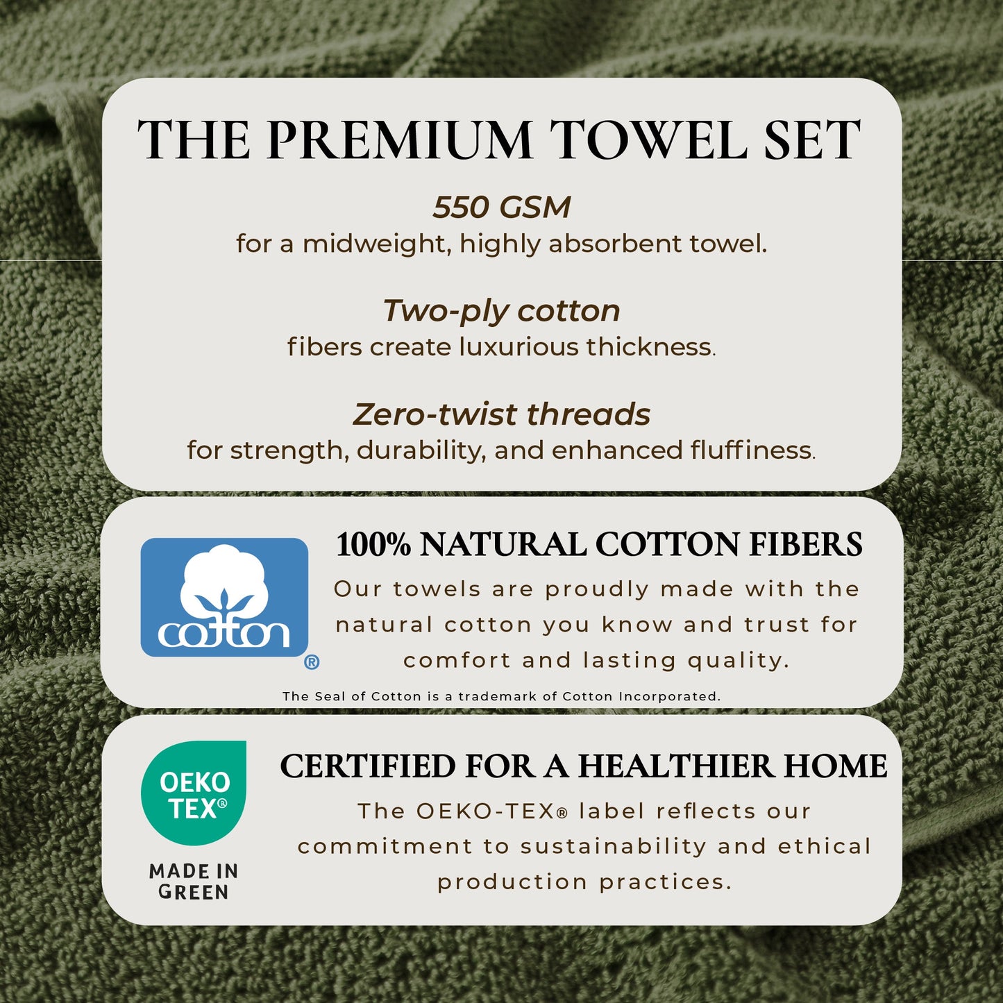 Cotton Textured Bath Towel Set - Acacia Collection