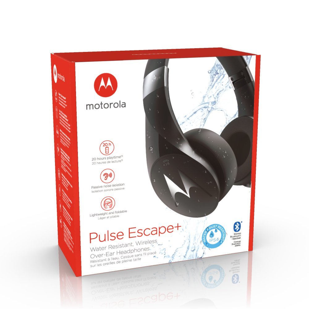 Fones de ouvido supra-auriculares sem fio Motorola Pulse Escape+ resistentes à água