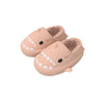 Plush Shark Winter House Slippers with Soft Rubber Soles