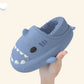 Plush Shark Winter House Slippers with Soft Rubber Soles