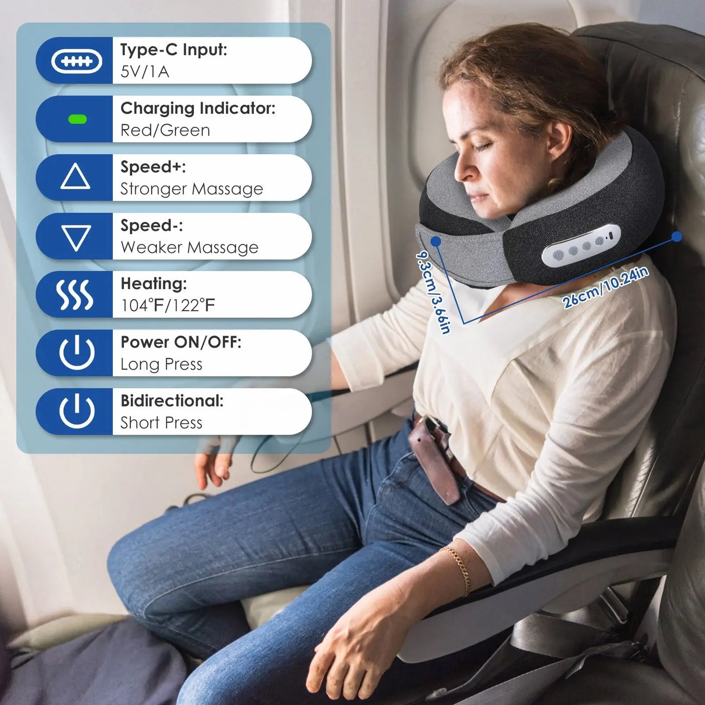 Shiatsu Neck Massager Pillow with Heat and Memory Foam