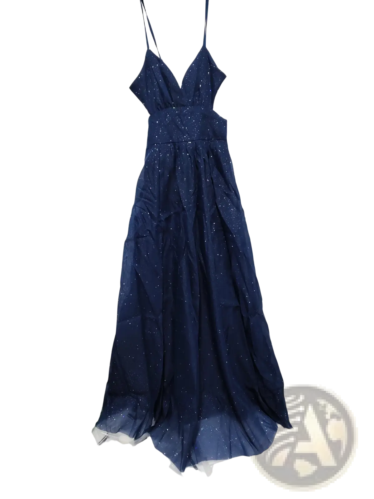 Shimmering v Neck High Slit Maxi Evening Gown