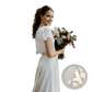 Short Sleeve Jewel Neck Lace Wedding Dress