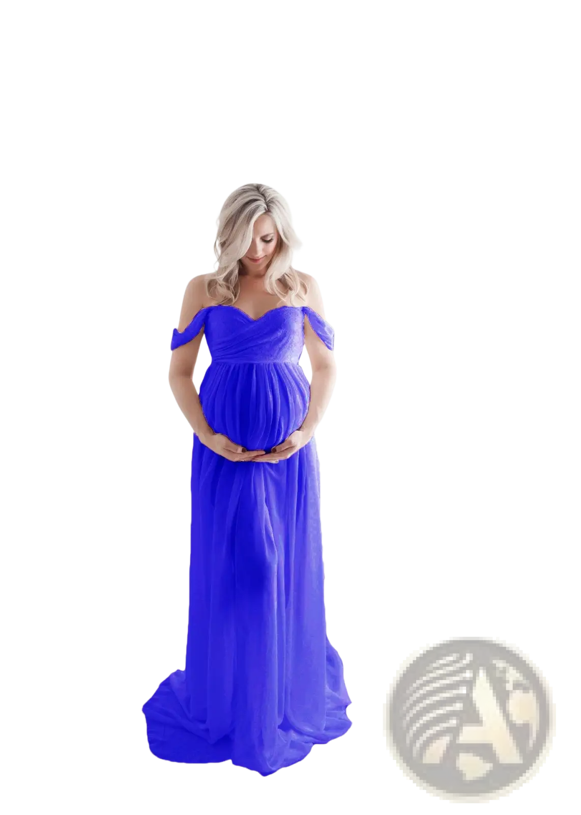 Off the Shoulder Chiffon Maternity Gown for Photoshoots