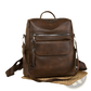 One Shoulder Cream Faux Leather Backpack 35cm