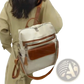 One Shoulder Cream Faux Leather Backpack 35cm