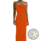 Off Shoulder Knotted Ribbed Knit Midi Dress