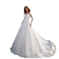 Off Shoulder Lace Long Sleeve Bridal Wedding Gown