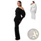 Off Shoulder Long Sleeve Knitted Bodycon Maxi Dress
