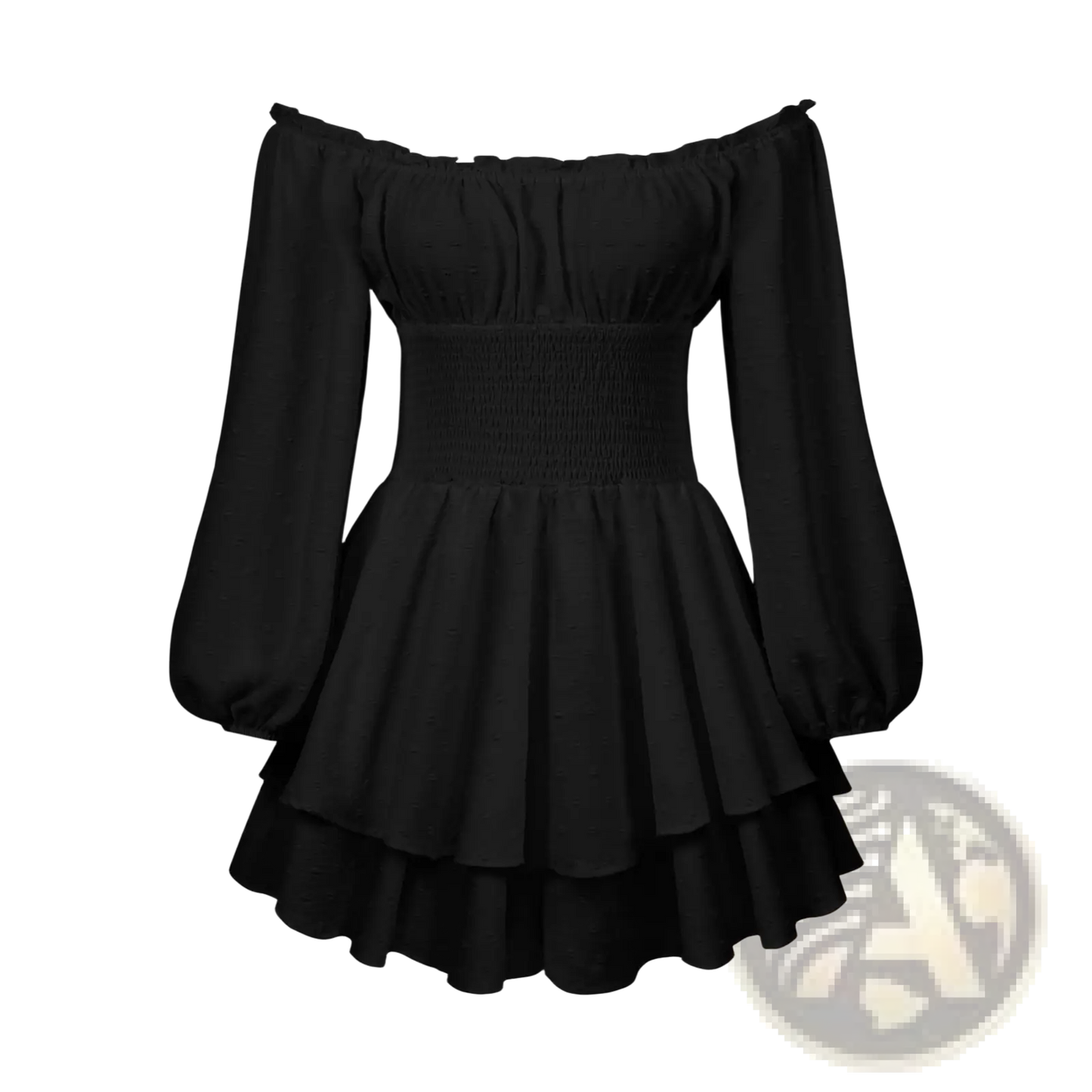 Off Shoulder Long Sleeve Ruffled Tiered Mini Dress
