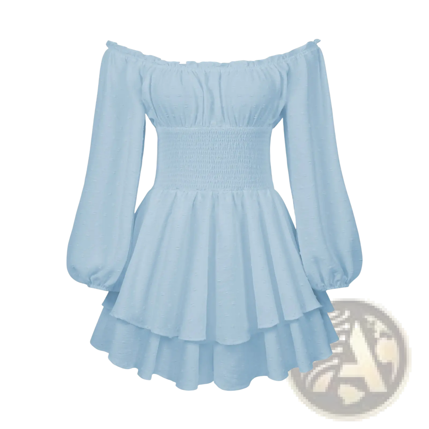 Off Shoulder Long Sleeve Ruffled Tiered Mini Dress