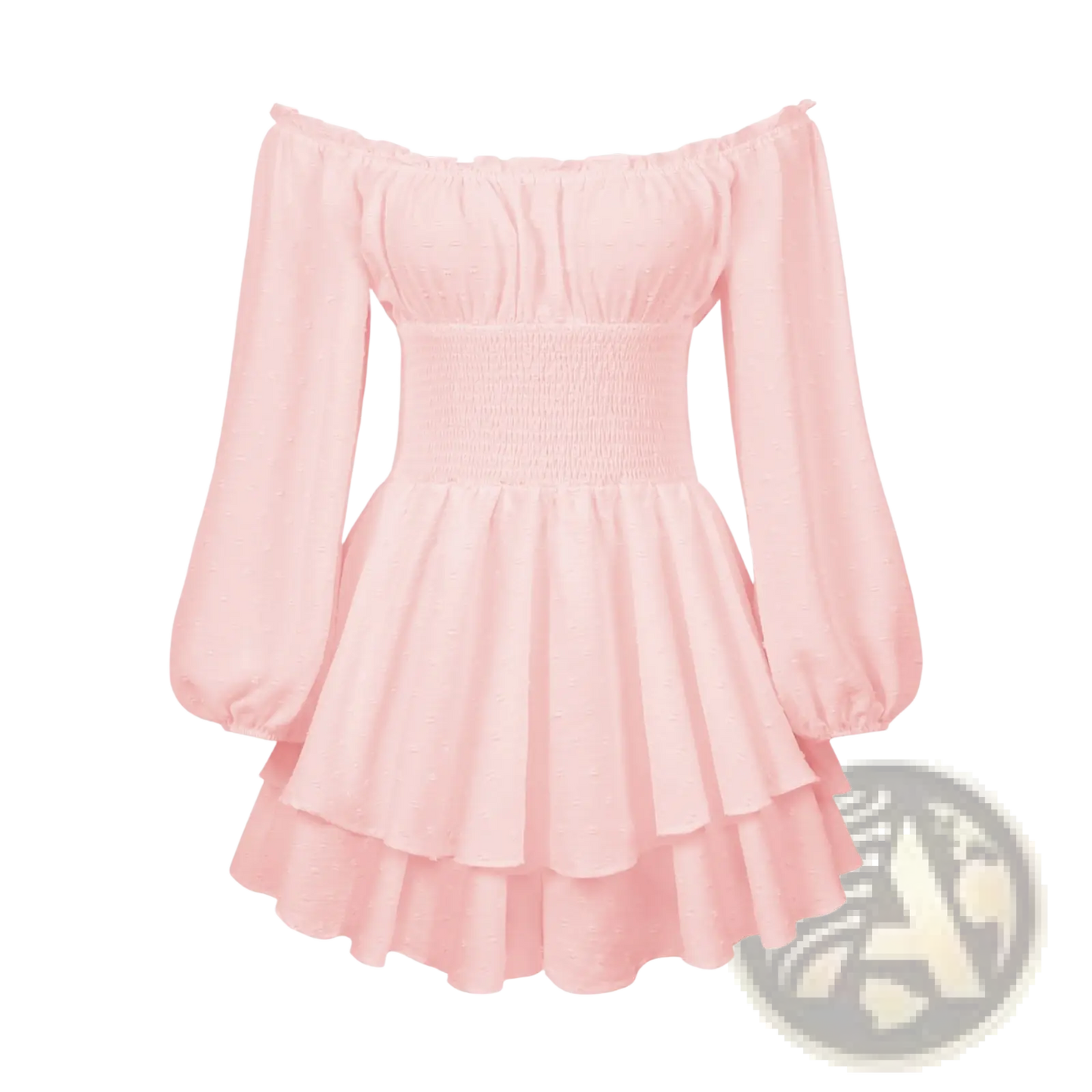 Off Shoulder Long Sleeve Ruffled Tiered Mini Dress