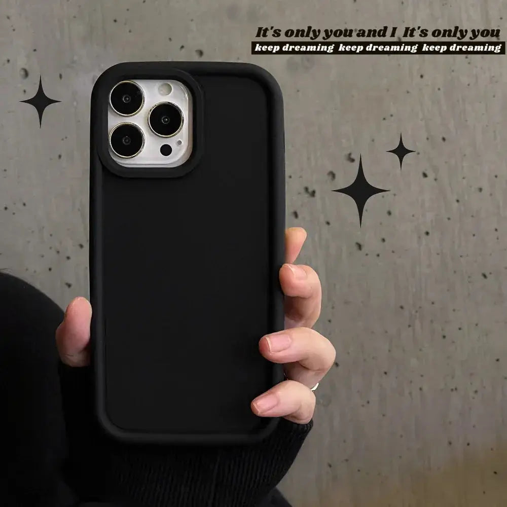 Frosted Matte Silicone Minimalist Couple Phone Case