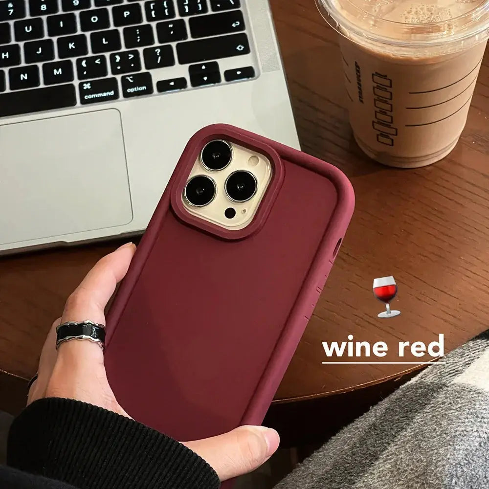 Frosted Matte Silicone Minimalist Couple Phone Case