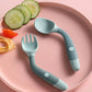 Soft Silicone Baby Spoon and Fork Self Feeding Set