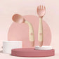 Soft Silicone Baby Spoon and Fork Self Feeding Set