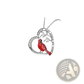 Silver Cardinal Heart Engraved Pendant Necklace