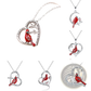 Silver Cardinal Heart Engraved Pendant Necklace