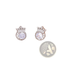 Silver Crown Zircon Necklace and Earring Jewelry Set
