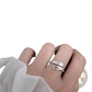 Silver Faith Cross Wrap Ring with Adjustable Band