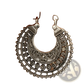Silver Filigree Mandala Crescent Hoop Earrings