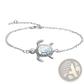 Silver Sea Turtle Opal Inlay Anklet