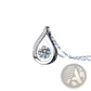 Silver Teardrop Crystal Pave Diamond Pendant Necklace