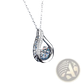 Silver Teardrop Crystal Pave Diamond Pendant Necklace