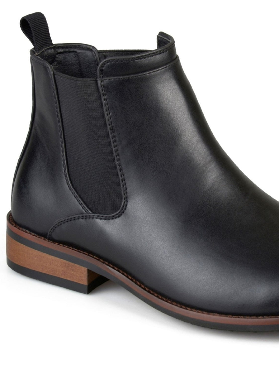 Bota social masculina Landon da Vance Co., preta, tamanho 10,5 M