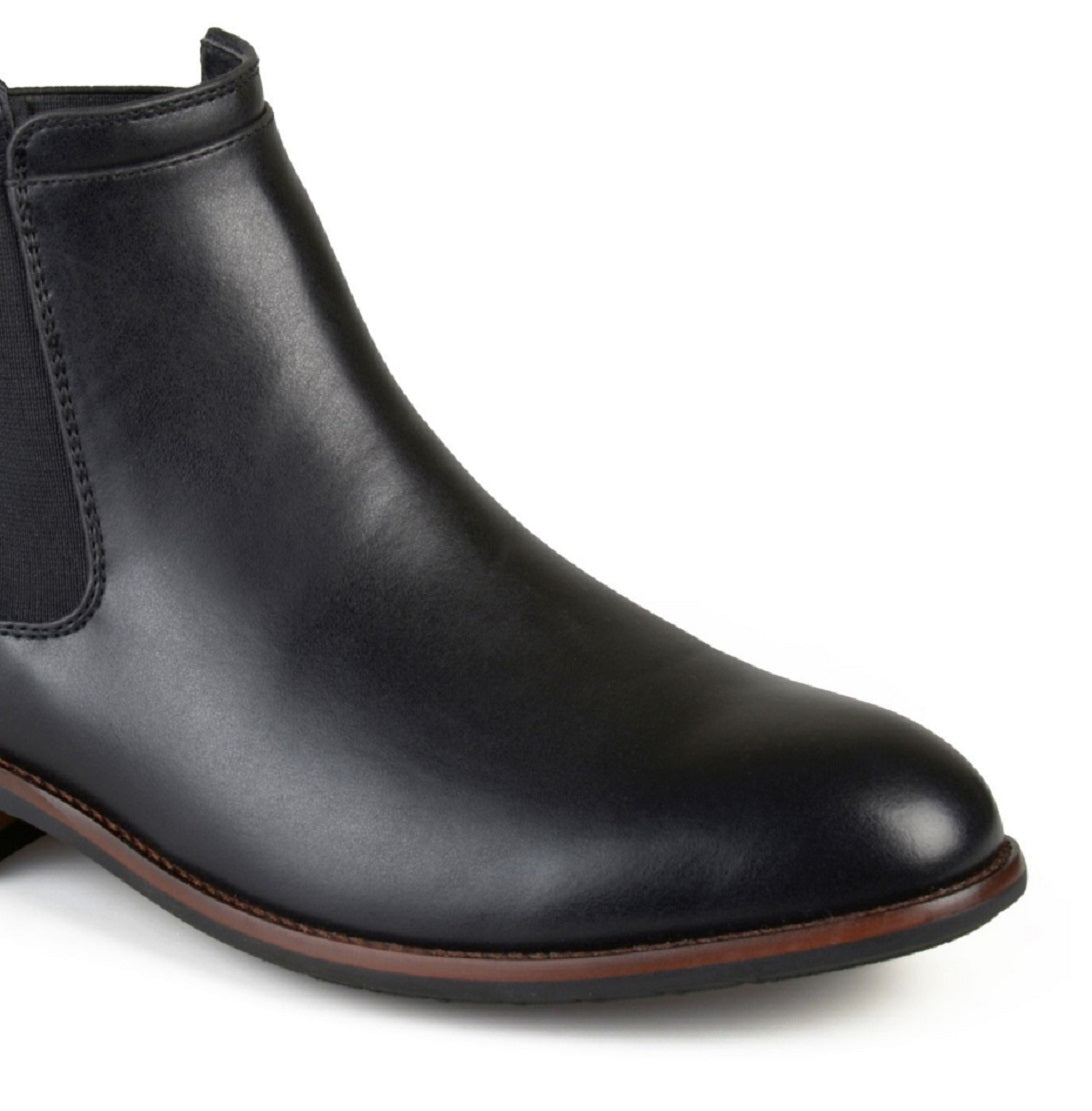 Bota social masculina Landon da Vance Co., preta, tamanho 10,5 M