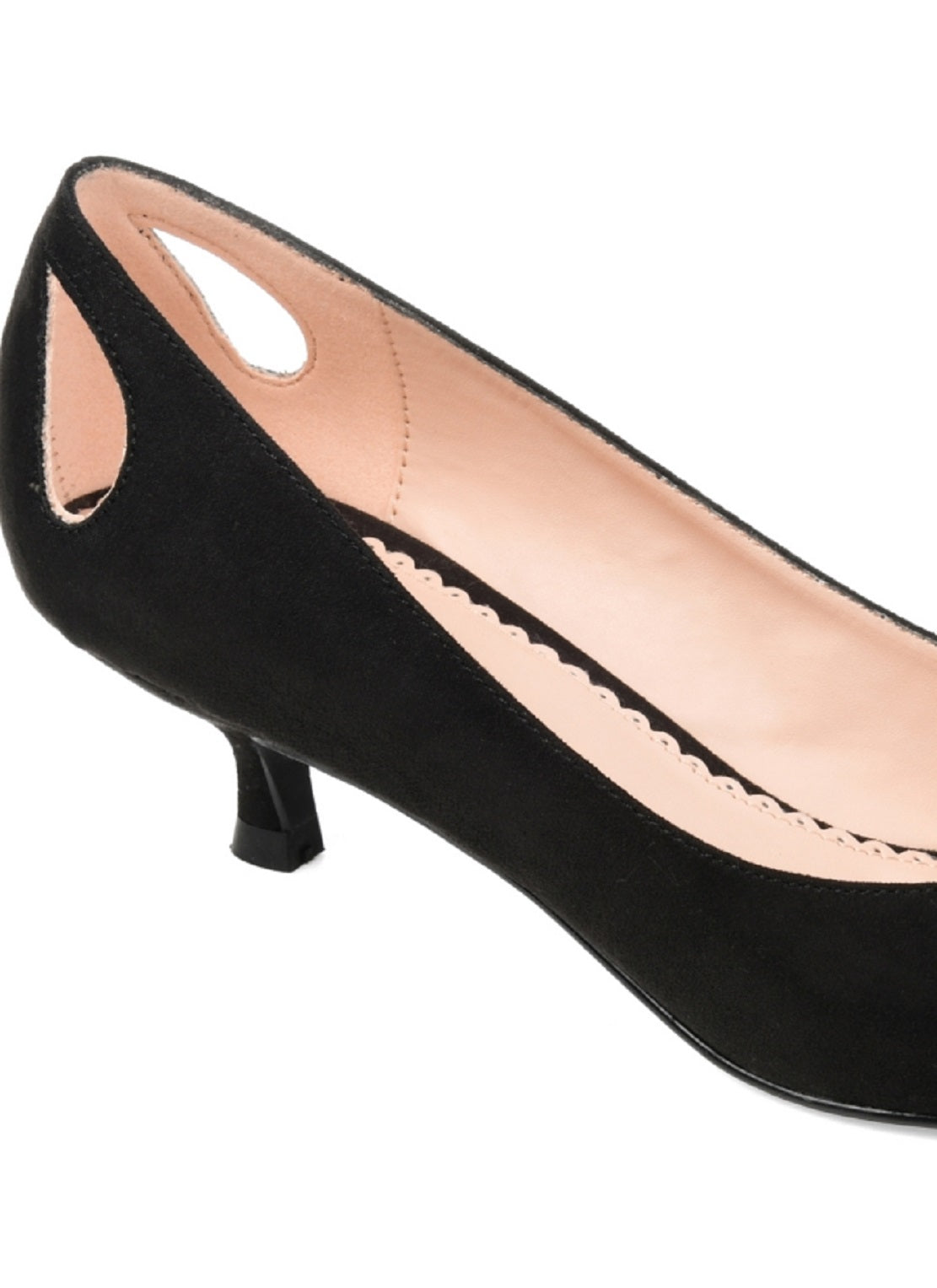 Sapatos femininos Journee Collection Goldie Kitten Heel, pretos, tamanho 8 M
