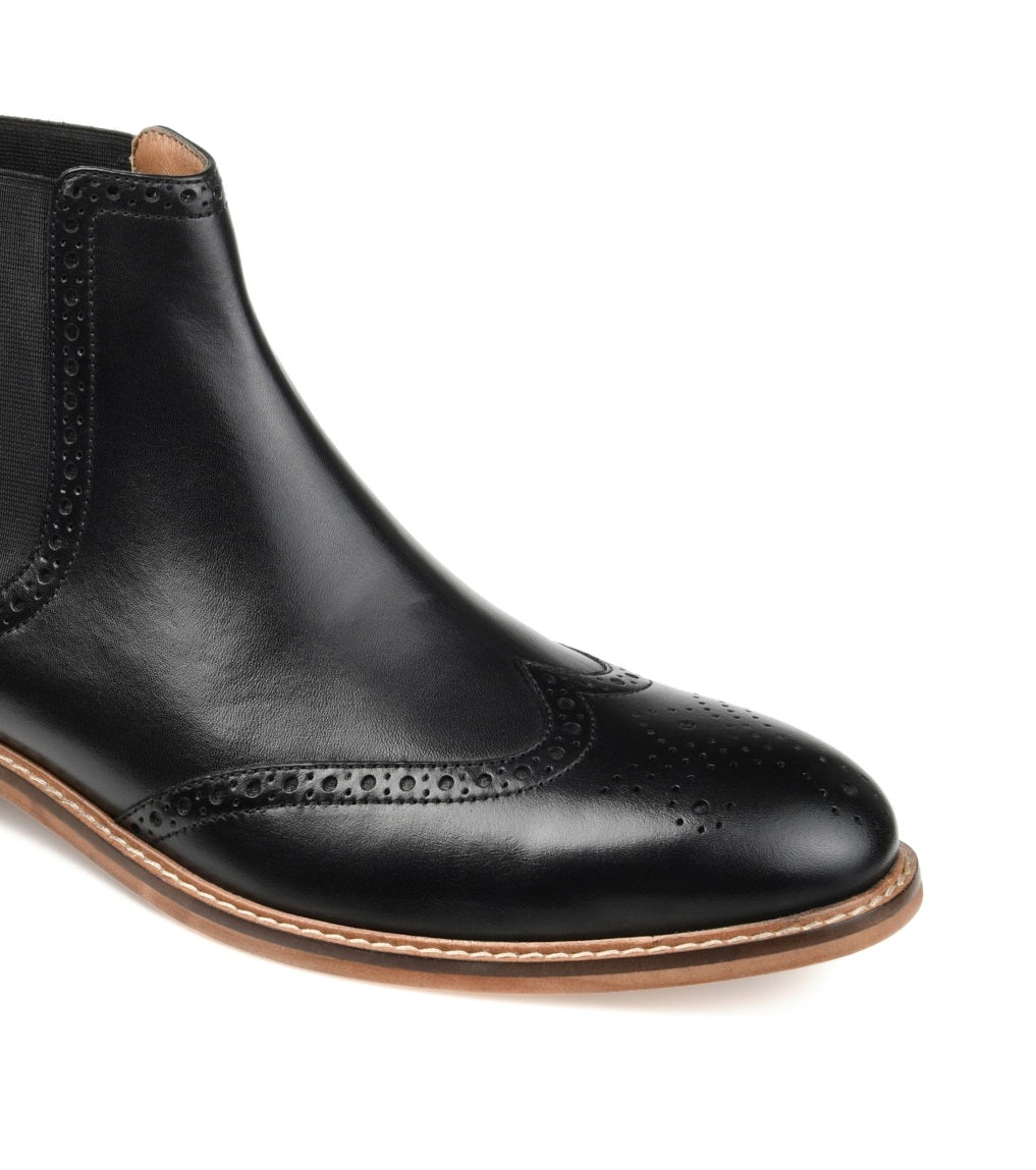 Bota Chelsea Watson Wingtip Masculina Thomas &amp; Vine Preta Tamanho 10,5 M