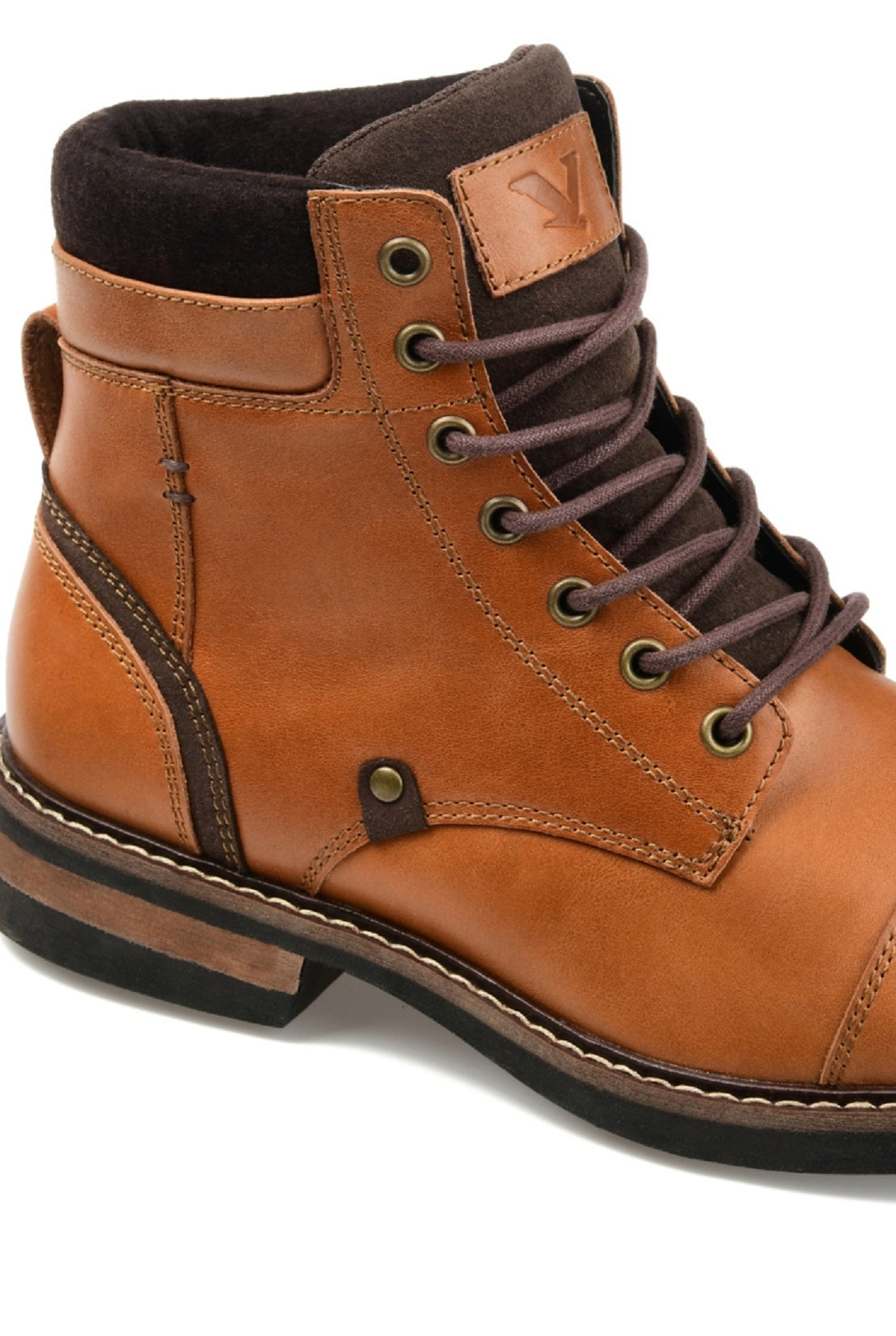 Bota de cano curto masculina Territory Yukon Cap Toe marrom tamanho 9,5M