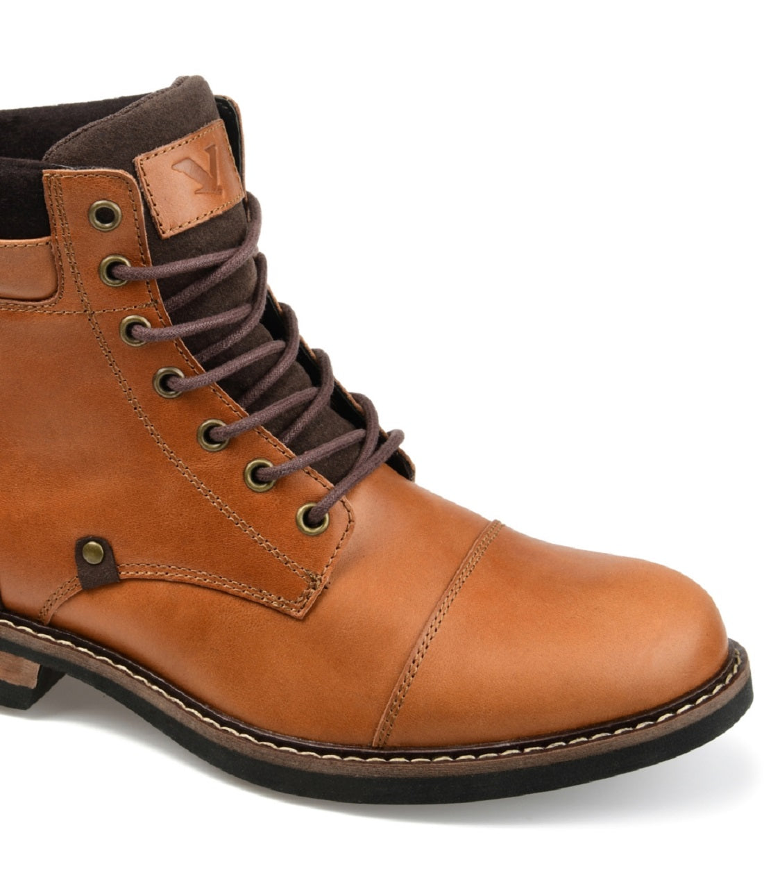 Bota de cano curto masculina Territory Yukon Cap Toe marrom tamanho 9,5M