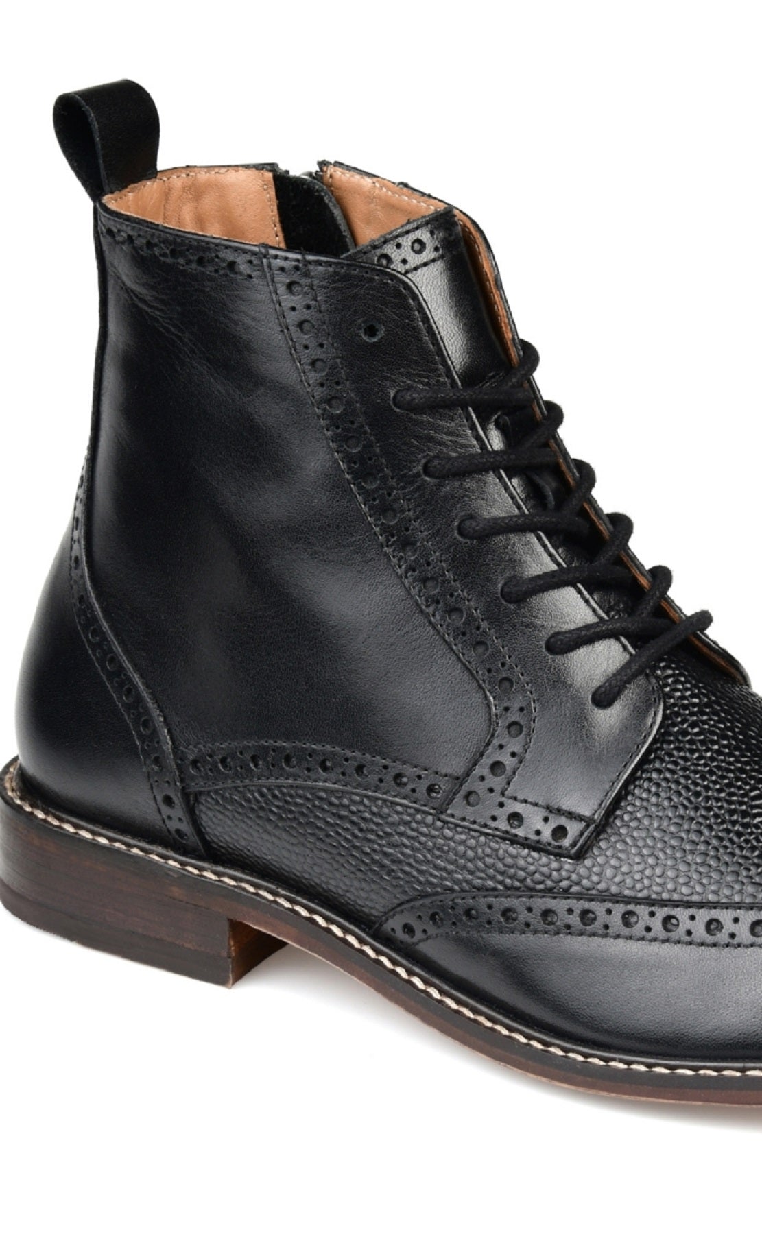 Bota Thomas &amp; Vine Legend Wingtip Masculina Preta Tamanho 10,5 L
