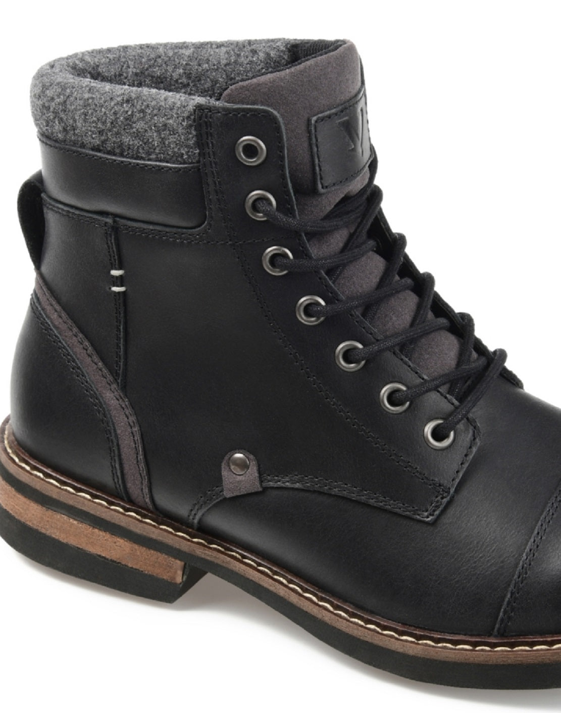 Bota de cano curto masculina Territory Yukon Cap Toe preta tamanho 11 M