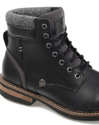 Bota de cano curto masculina Territory Yukon Cap Toe preta tamanho 11 M