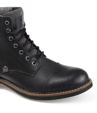 Bota de cano curto masculina Territory Yukon Cap Toe preta tamanho 11 M