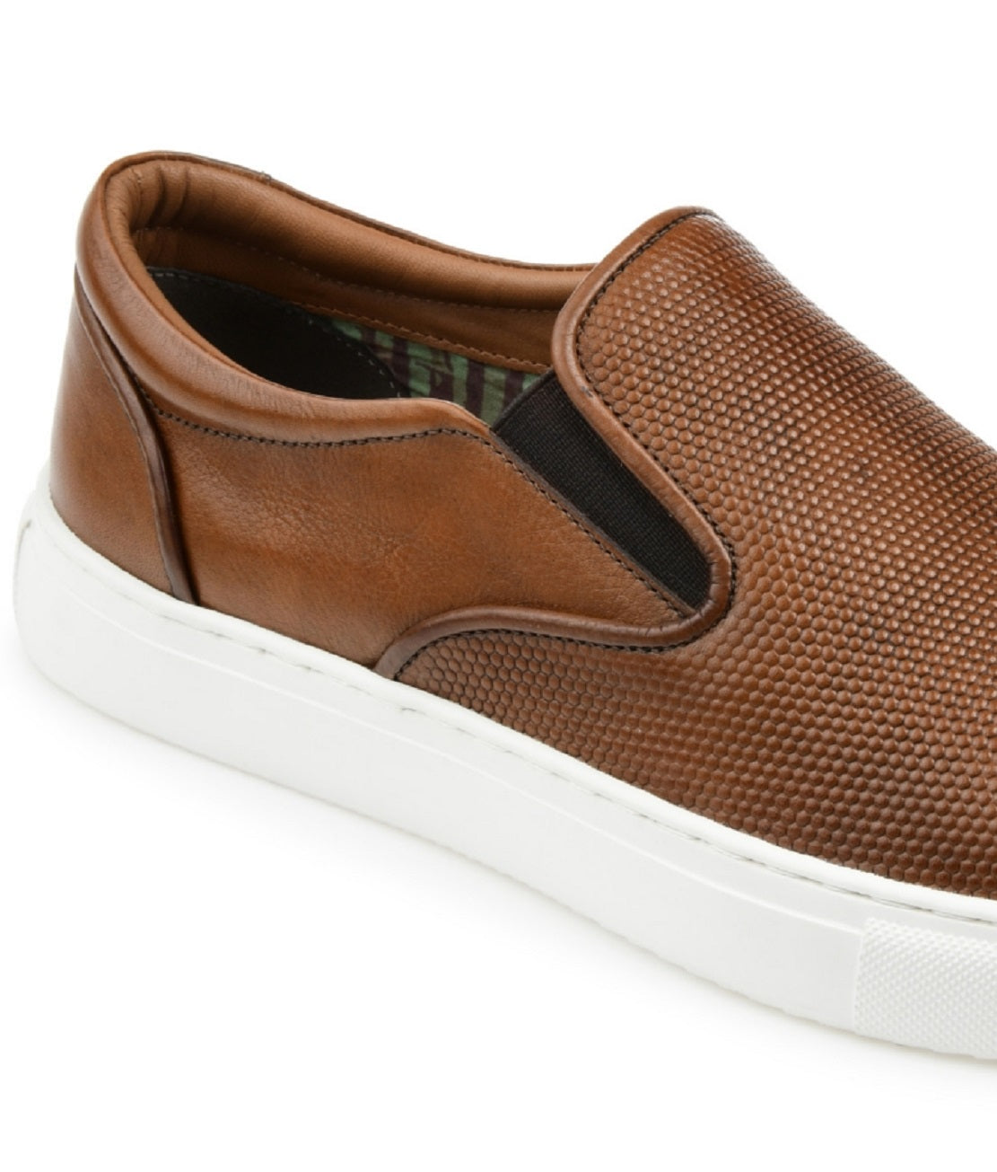Tênis masculino Thomas &amp; Vine Conley Slip On de couro marrom, tamanho 9 M