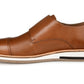 Thomas &amp; Vine Sapatos sociais masculinos Thatcher Cap Toe Monk Strap, marrom, tamanho 8,5 M